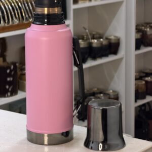 Termo system rosa y plateado 1.2L